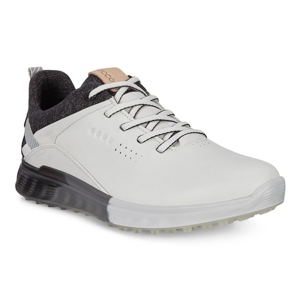 Zapatos De Golf Mujer - ECCO S-Three Spikelesss - Blancos/Negros - IKQ215860